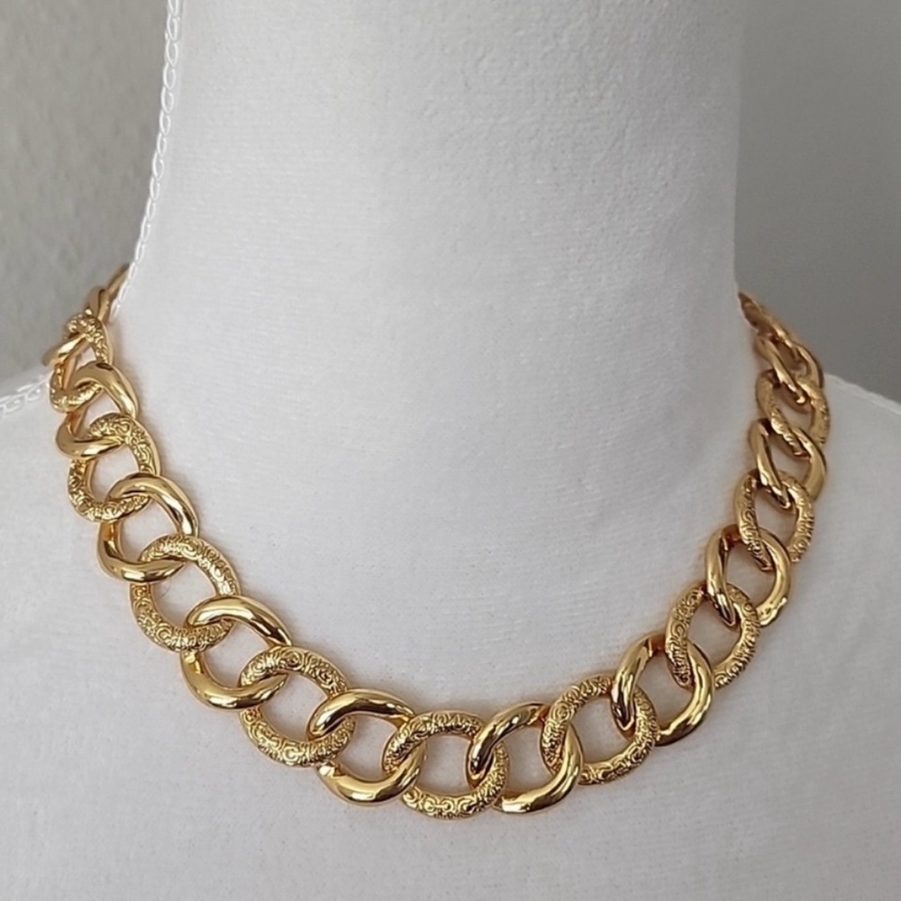 Coach Chunky Gold Tone Chain Necklaces 17”